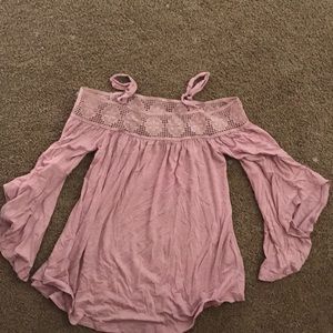 Pink off the shoulder blouse